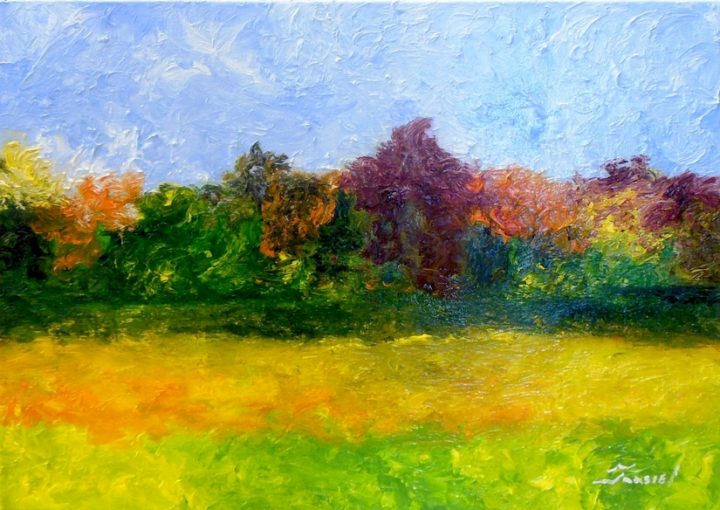 Jaasiel Barrientos - Landscape #2 - Oil on gallery wrapped canvas 18x24 $400
