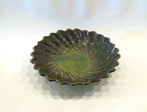 Spiral Bowl Dark Green by Nellie Ralat