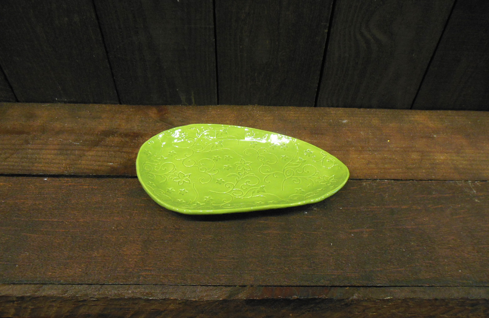 Green abstract shape tray by Andrea Faye top