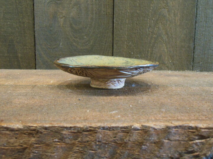 Small Brown Footed Dish by Andrea Faye side