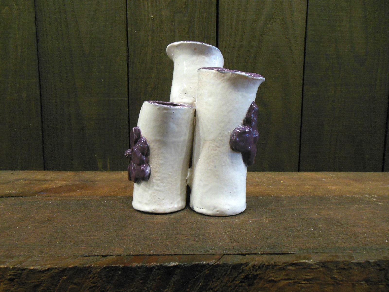 Alternative view of Three Stem Flower Vase purple inside by Andrea Faye