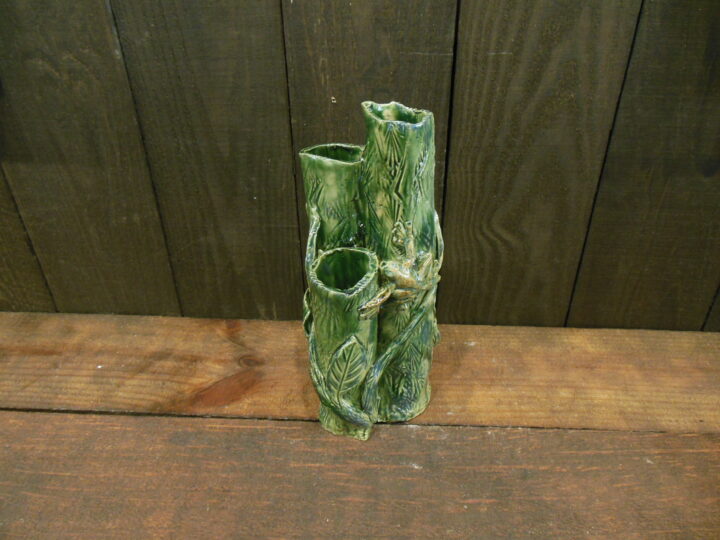 Bamboo Flower Vase Green by Marilyn Austin side
