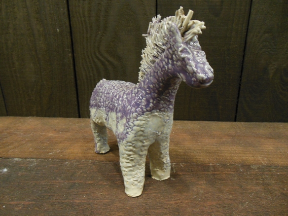 Clay Horse Purple and Beige by Marilyn Austin front