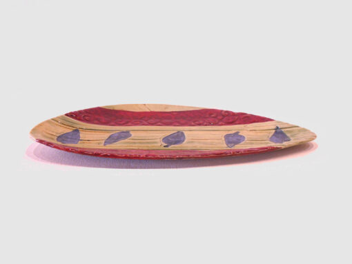 Red and Beige Tray by Nellie Ralat side