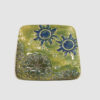 Square Tray Green with 2 blue suns by Nellie Ralat front