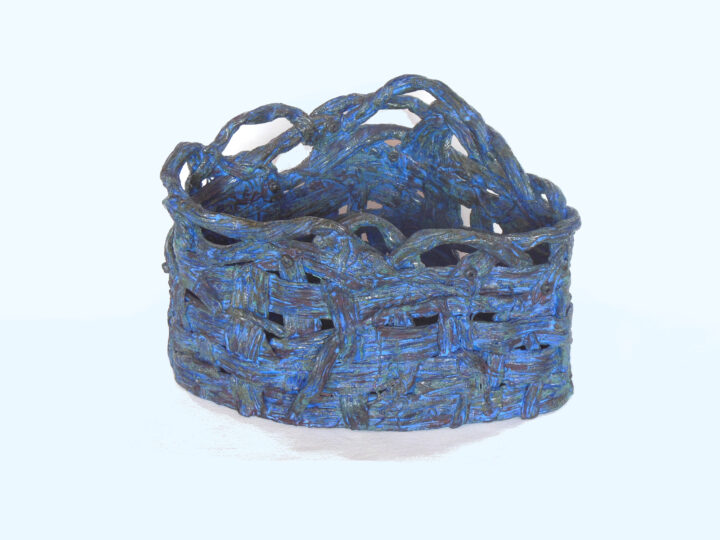 Triangular Blue Basket by Janet McGregor Dunn front