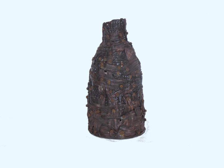 Woven Vase Dark Brown with Screws by Janet McGregor Dunn