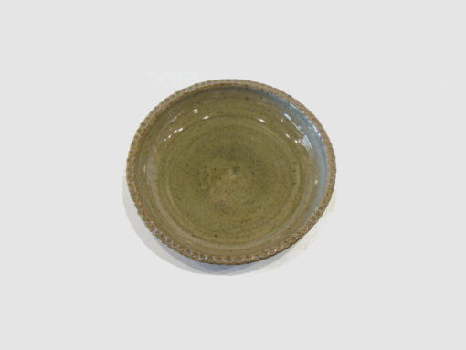 Pasta Bowl Earth Green dots on rim by Allen Gee top