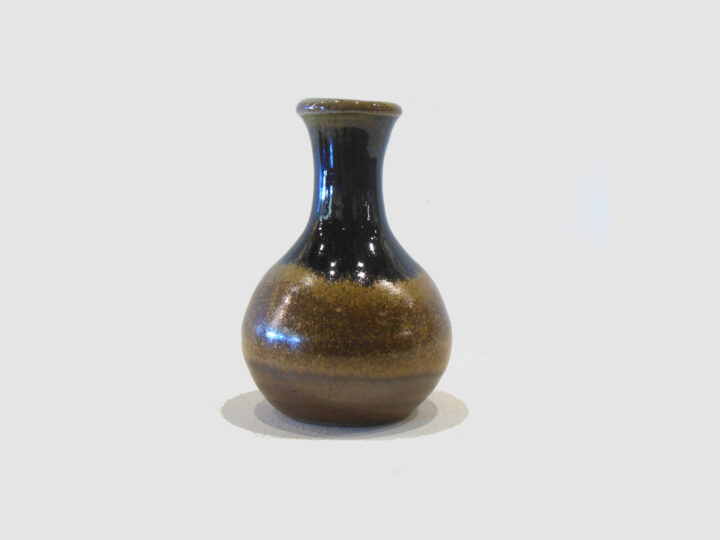 Small Bud Vase Black Brown and Gold by Allen Gee front