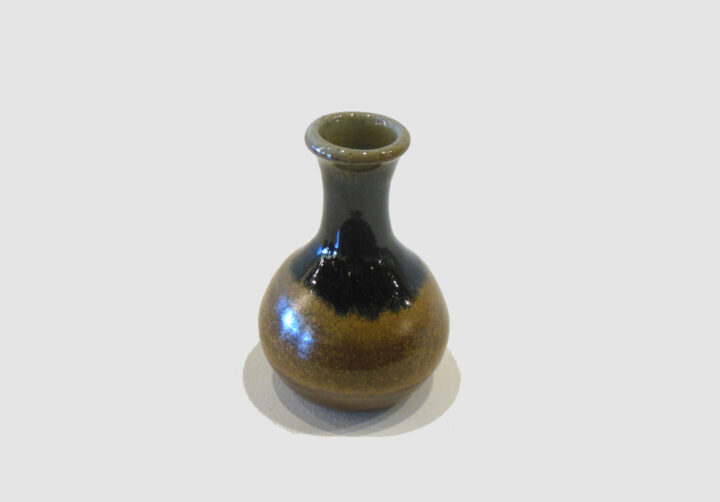 Small Bud Vase Black Brown and Gold by Allen Gee top