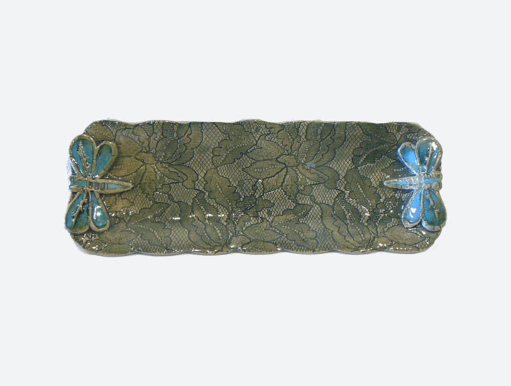 Rectangular Tray with 2 Dragonflies by Nellie Ralat