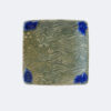 Green Square Tray with Blue Corners by Nellie Ralat