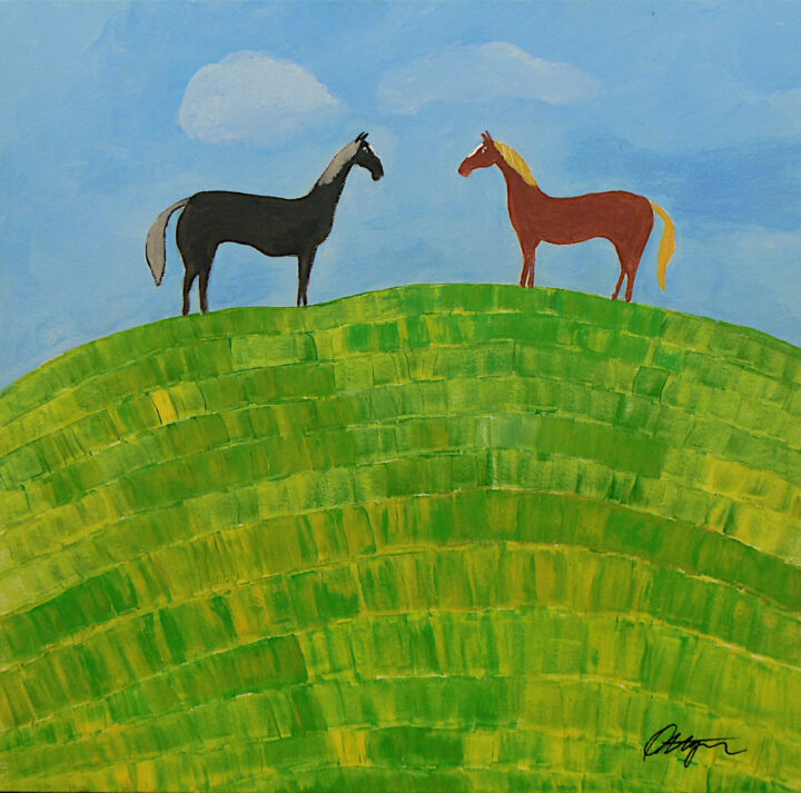 Two Horses on a Hill by Michael Ottensmeyer