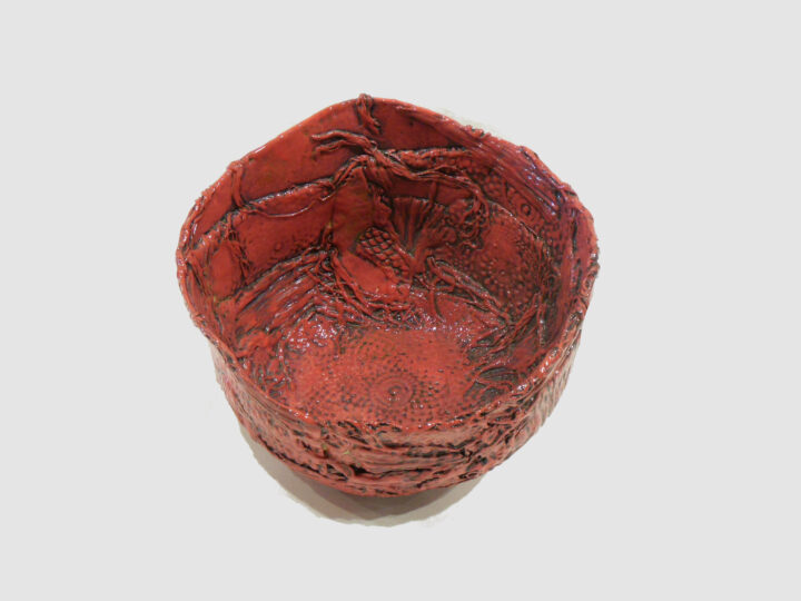 Red and Black Large Size Bowl by Janet McGregor Dunn Front