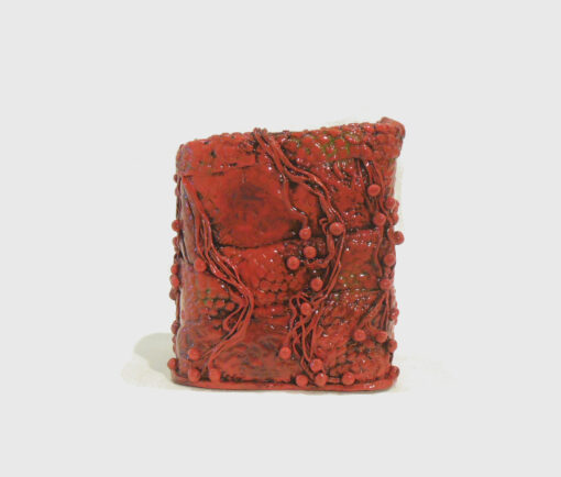 Square Red Container Medium Size by Janet McGregor Dunn Front