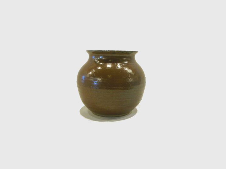 Brown Stoneware Jar by Bobby Vaillancourt Side