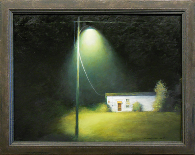 House on the right with large pole light by Charles Gatewood