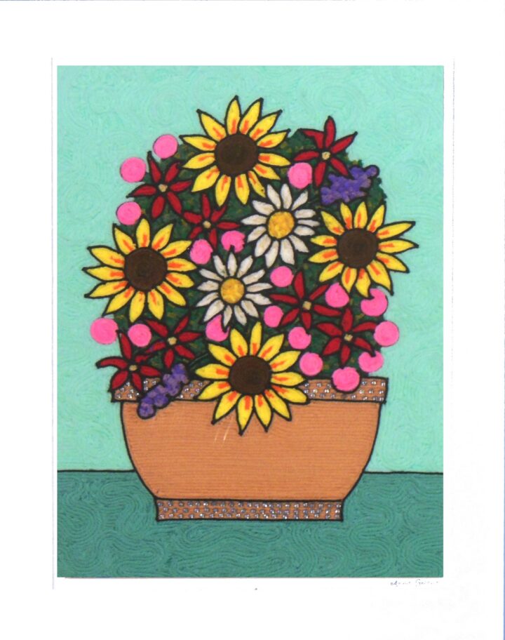 Bouquet with Sunflowers and Lilies by Annie Greene