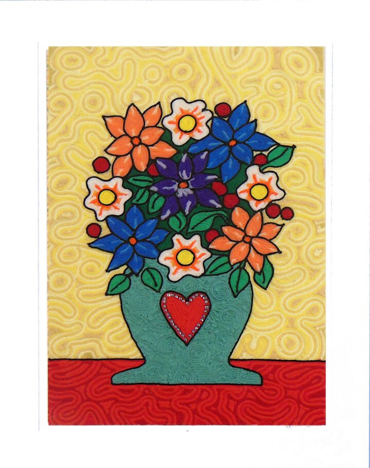 Bouquet with heart by Annie Greene