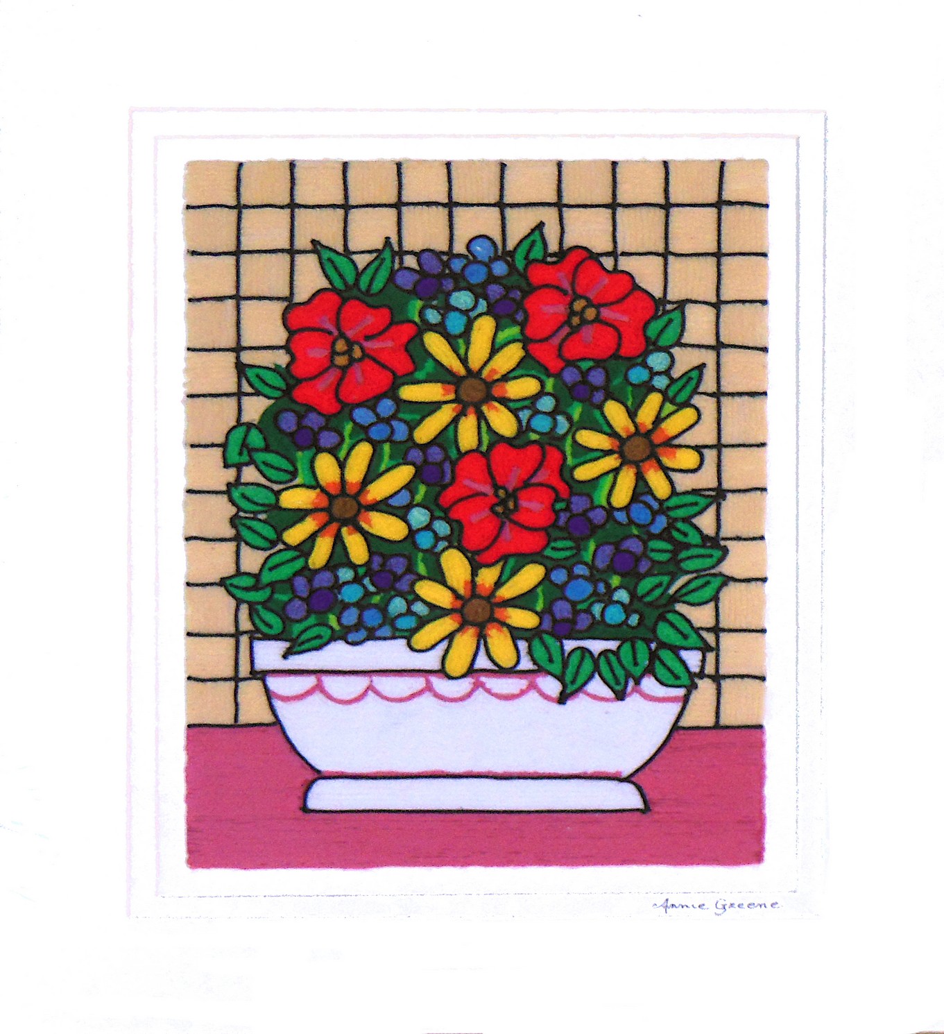 Bouquet of Daisies and Poppies by Annie Greene