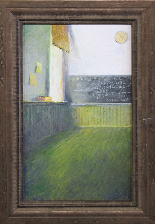 Classroom with Blackboard in Center by Charles Gatewood