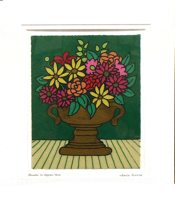 Flowers in Copper Vase by Annie Greene