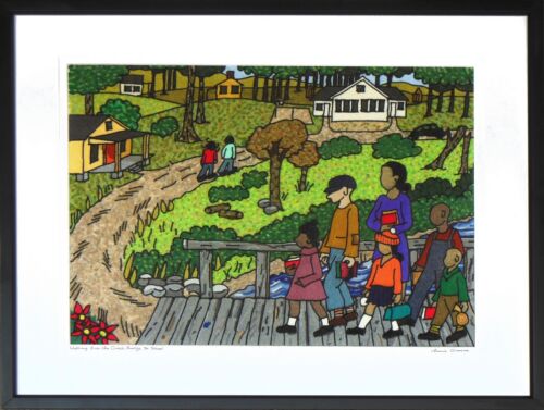 Walking Over the Creek Bridge to School by Annie Greene